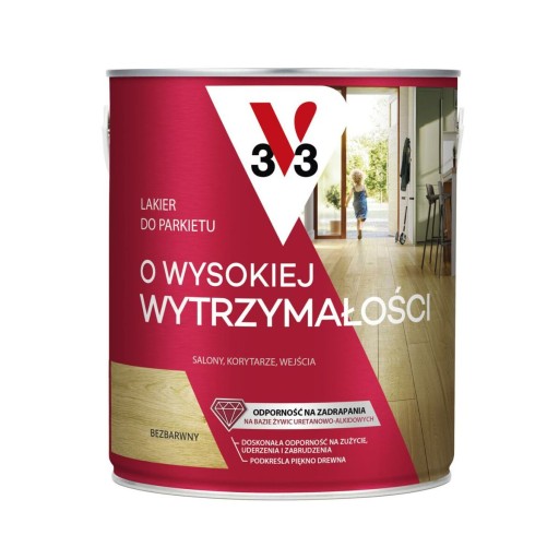 V33 LAKIER DO PARKIETU WYS. WYTRZYMAŁOŚĆ 2,5L MAT