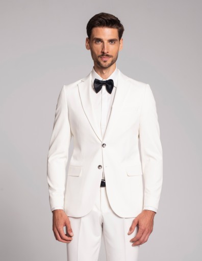 Marynarka męska do zestawu lido biały slim fit 176 96