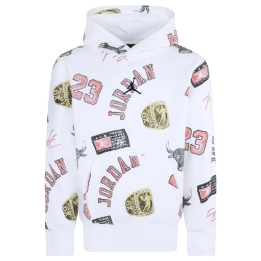 Nike Bluza z Kapturem Mj Essentials Print Rozmiar M (137-147 CM) Biały - 95