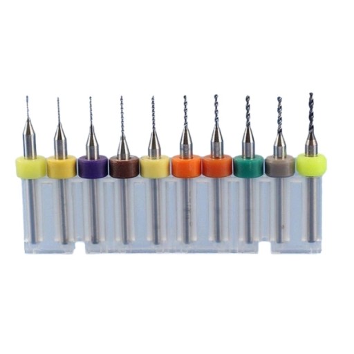 Zestaw wierteł 0.1-1mm - 10 szt.