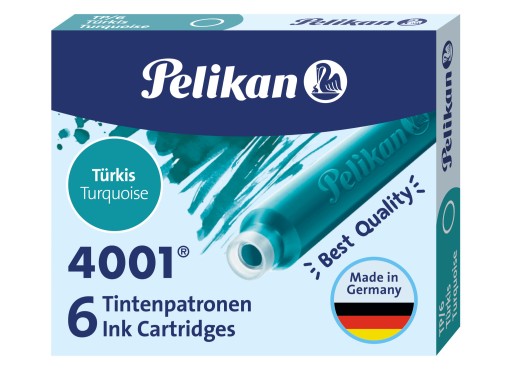 NABOJE DO PIÓR STANDARD PELIKAN TURKUSOWE