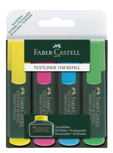 ZAKREŚLACZE FABER-CASTELL 4 KOLORY ETUI