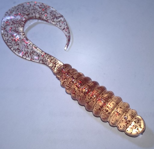 Manns Twister 4cm (2szt) Przeźr. z czerwonym brok.