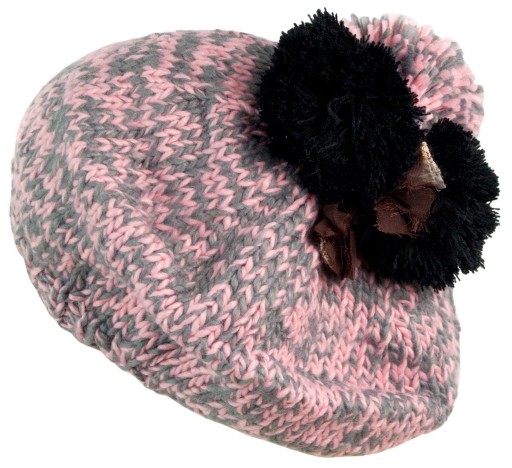 Szaleo czapka-beret TRZY POMPONY cz2705-4