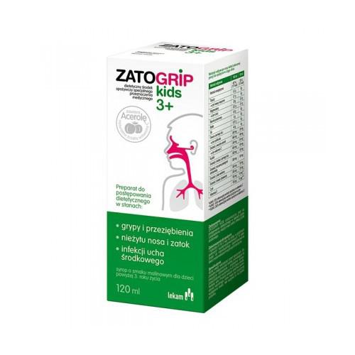 Zatogrip Kids syrop dla dzieci powyżej 3 lat grypa, przeziębienie 120ml