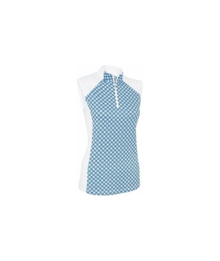 Callaway Damskie Polo Bez Rękawów Zip Geo Printed Biała XS