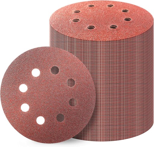 100szt PAPIER ŚCIERNY RZEP KRĄŻEK DYSK 125mm P40
