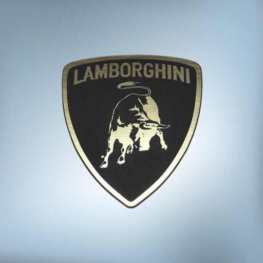 >>> Emblemat LAMBORGHINI 60x54mm czrno-złota Naklejka Logo Znaczek Symbol