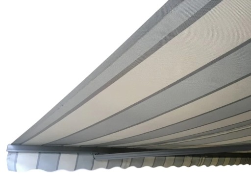 Markiza elektryczna 500x300 Szare Pasy STD