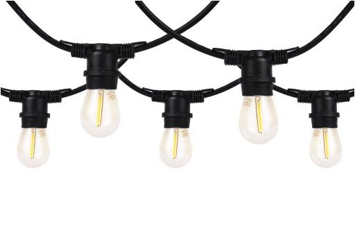 łańcuch świetlny LED 20m + 40 żarówek Czarny IP44