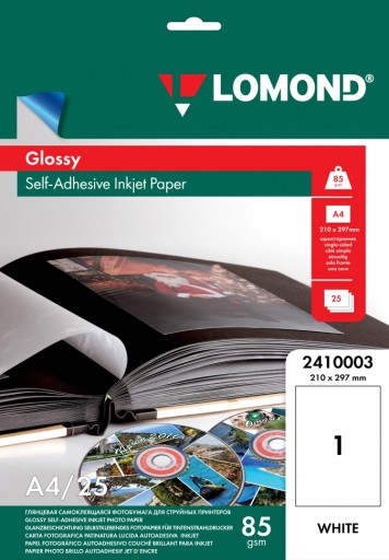 PAPIER FOTOGRAFICZNY SAMOPRZYLEPNY A4 BŁYSK 25szt