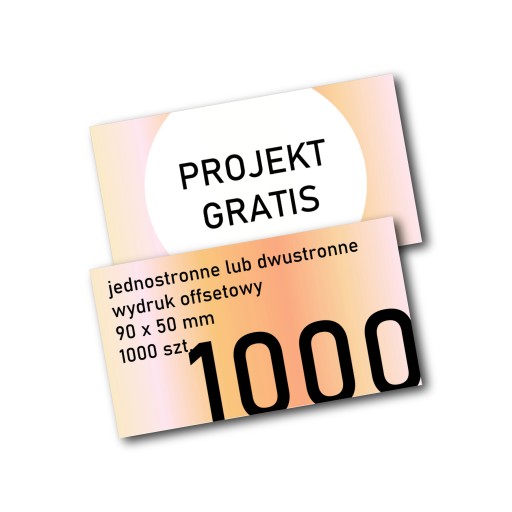 Wizytówki offsetowe 1000 szt. 90x50 PROJEKT
