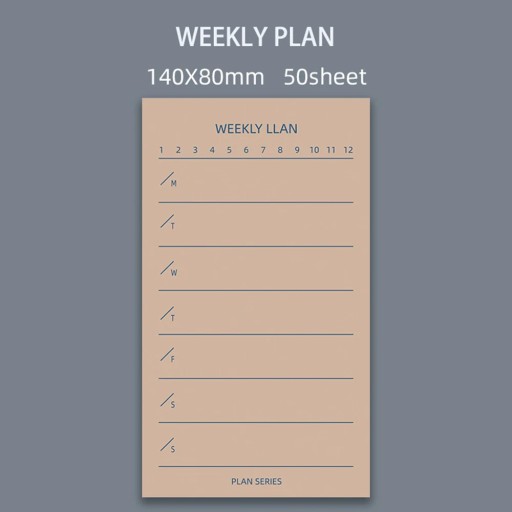 50 Sheets Memo Pad Week Plan Month Plan Student