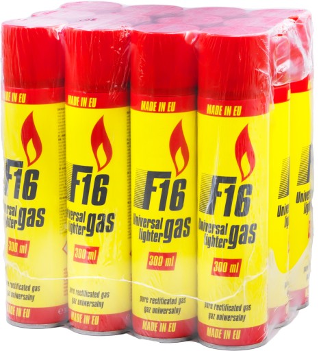 GAZ DO ZAPALNICZEK F16 300ml 12szt zgrzewka