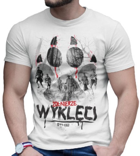 koszulka- PATRIOTYCZNI ŻOŁNIERZE WYKLĘCI BIAŁA