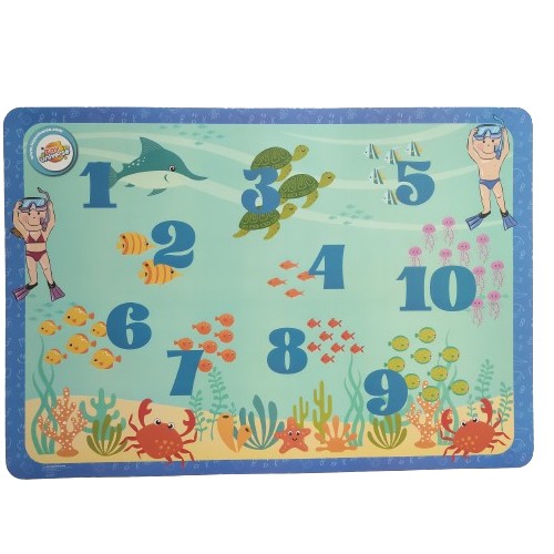 PODKŁADKA DO PRAC PLASTYCZNYCH dla dzieci na biurko 65x45 ocean cyferki