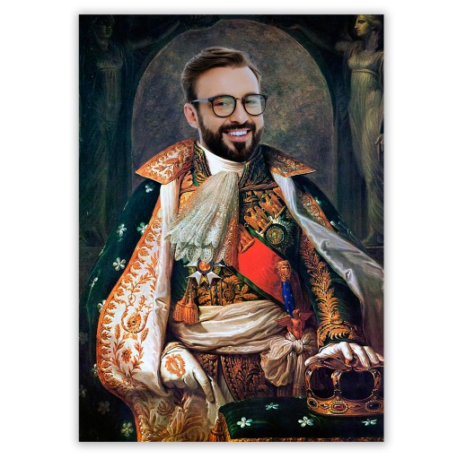 Portret CESARZA Twoje zdjęcie foto obraz królewski 50x70 BLEJTRAM prezent