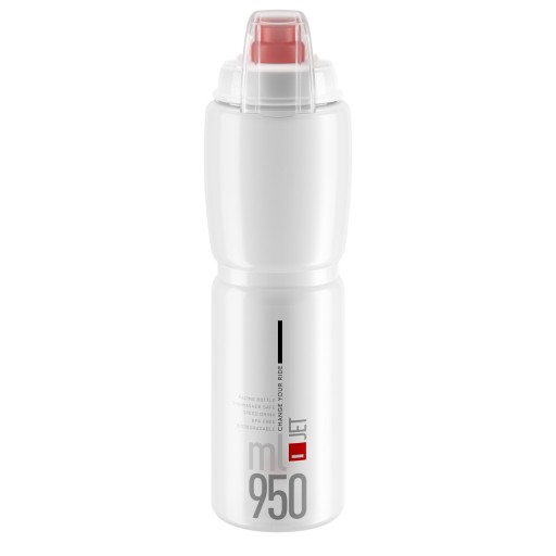 Bidon Elite Jet Plus 950 ml clear red logo
