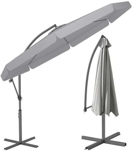 DUŻY PARASOL OGRODOWY Z FALBANĄ SKŁADANY 350CM