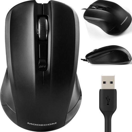 MYSZKA PRZEWODOWA ELEGANCKA USB NA DŁUGIM KABLU 1,8 METRA MODECOM MC-M9.1