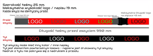 Smycz reklamowa z nadrukiem 25 mm złączka 100 szt
