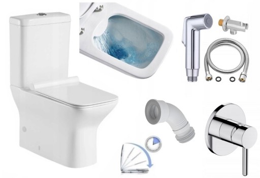 KOMPAKT WC RIMLESS pionowy +DESKA z funkcją BIDETU