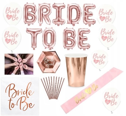 ZESTAW NA WIECZÓR PANIEŃSKI BRIDE TO BE ROSE GOLD