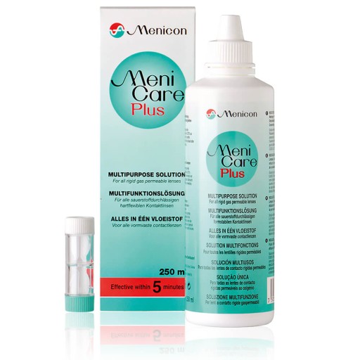 Płyn Menicare PLUS 250ml + pojemnik na soczewki