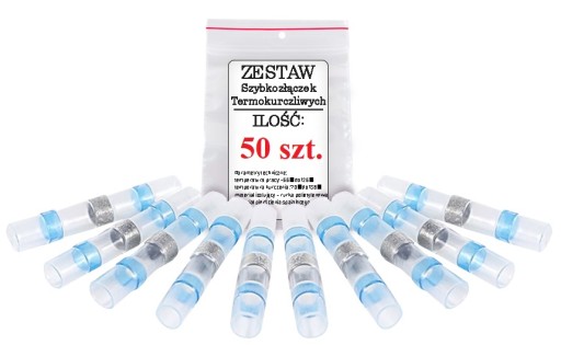 50x Szybkozłączka termokurczliwa z cyną 1.5-2.5mm²