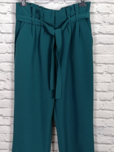 Bik Bok szmaragdowe spodnie paperbag roz. M/L