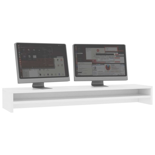 PODSTAWA PODSTAWKA PÓŁKA POD MONITOR BIAŁA PODWÓJNA NA 2 MONITORY