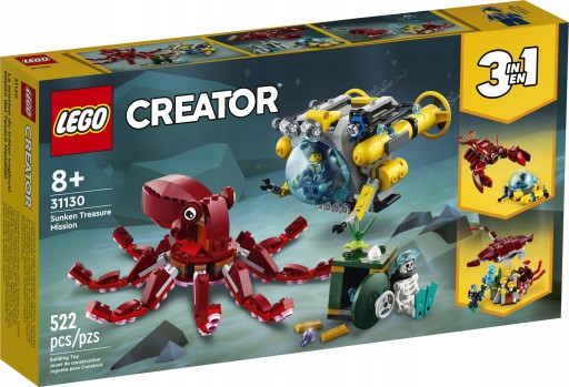 LEGO CREATOR 31130 POSZUKIWANIA SKARBU OŚMIORNICA