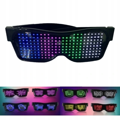 OKULARY LED ŚWIECĄCE BLUETOOTH DLA KREATYWNYCH DJ