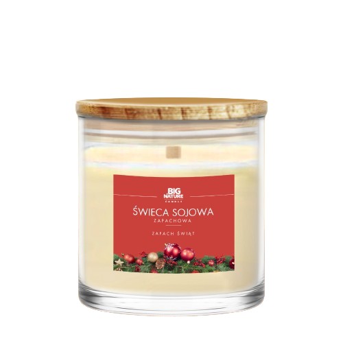 Świeca sojowa zapachowa zapach świąt świąteczna Big Nature 215 g