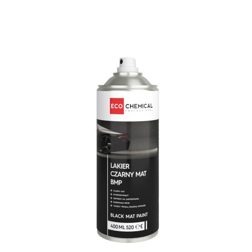 FARBA LAKIER CZARNA MATOWA 400ML DO METALU DREWNA SZKŁA PLASTIKU CEGŁY GIPS