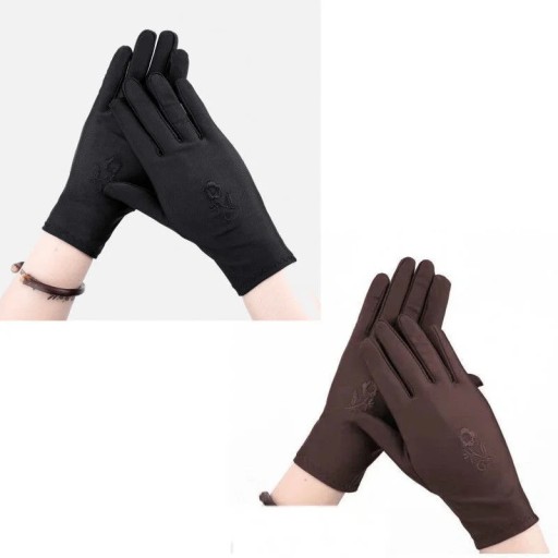 Lightweight Spring Stretchy Fingertip Touchscreen Gloves Sun Protection Tre