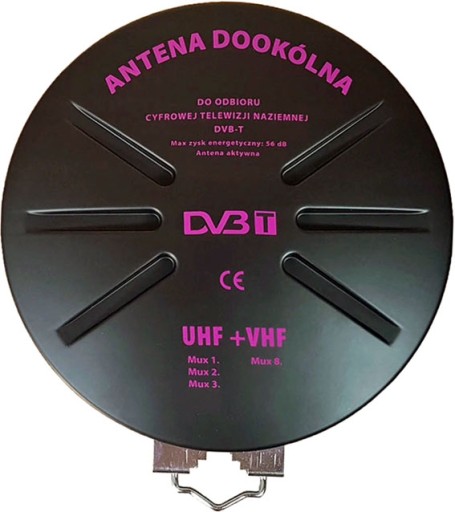 ANTENA PŁASKA DOOKÓLNA ZEWNĘTRZNA DVB-T2 MUX8 32dB