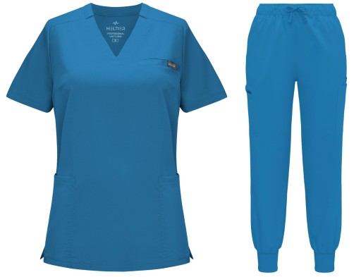 KOMPLET MEDYCZNY DAMSKI SCRUB UNIFORM, MODEL REMEDY, KOLOR BLUE R. L