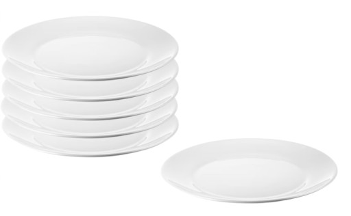 IKEA OFTAST Talerzyk deserowy biały, 19 cm 6 szt
