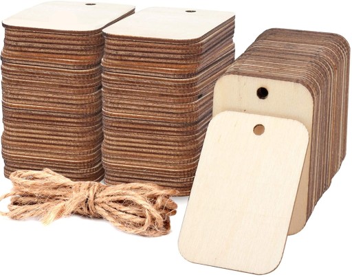 DREWNIANA ZAWIESZKA PROSTOKĄT ZE SKLEJKI 10x6cm PODKŁADKA BAZA EKO