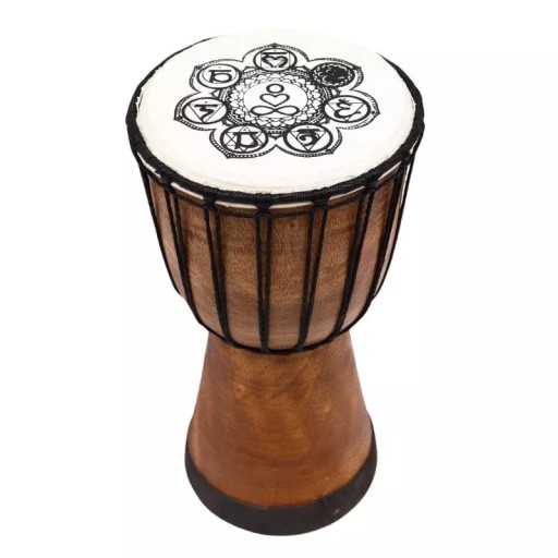 Bęben djembe instrument drewno skóra 30 cm Indonezja