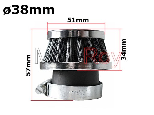 FILTR POWIETRZA ATV 110 125 35 38mm KRÓTKI