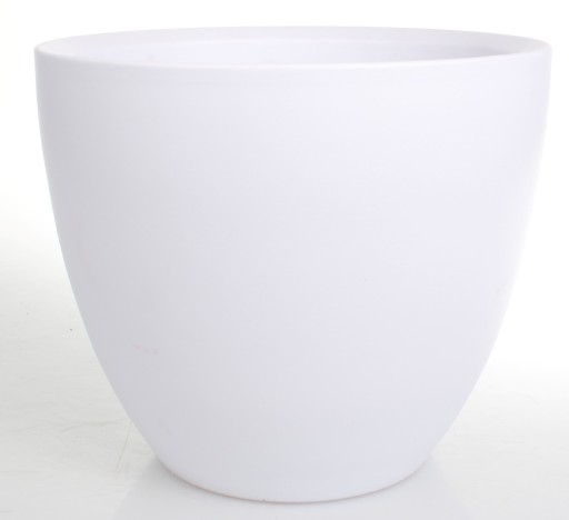 Osłonka donica duża 26 cm ceramiczna biała