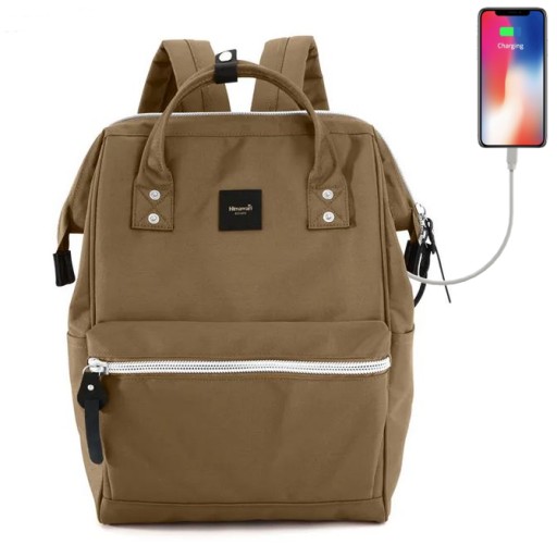 Plecak miejski outdoor Himawari Sorrel HM1881 na laptopa 13,3 USB brązowy