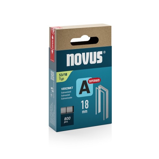 Zszywki typ A 53 18mm NOVUS super twarde [800 szt.]
