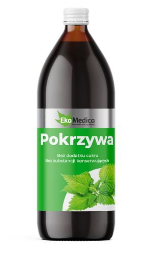 POKRZYWA Sok z pokrzywy 98,8 % OCZYSZCZA ORGANIZM w szkle 1000 ml