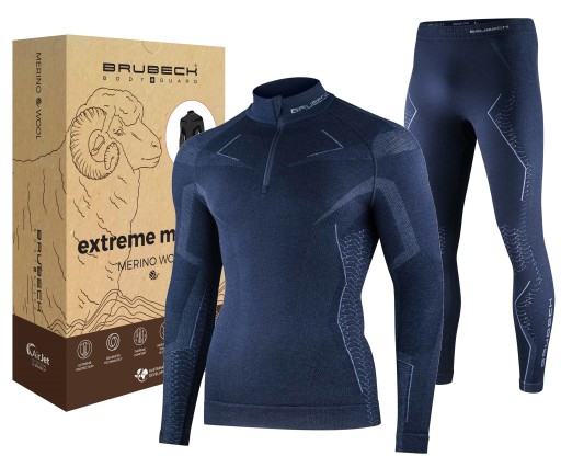 Motocyklowa odzież termoaktywna bielizna termiczna Brubeck Merino Wool -S