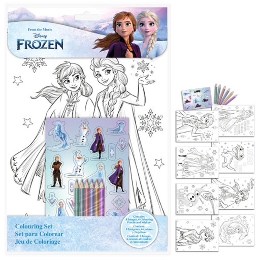 ZESTAW DO KOLOROWANIA Z NAKLEJKAMI KRAINA LODU FROZEN papeteria