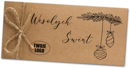 Eko kartki świąteczne z życzeniami z logo PAKIET