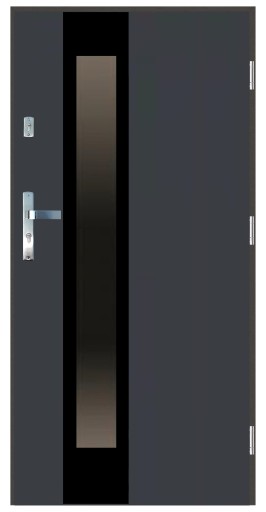 Drzwi zewnętrzne 55 mm LI3 BLACK ANTRACYT 90 PRAWE